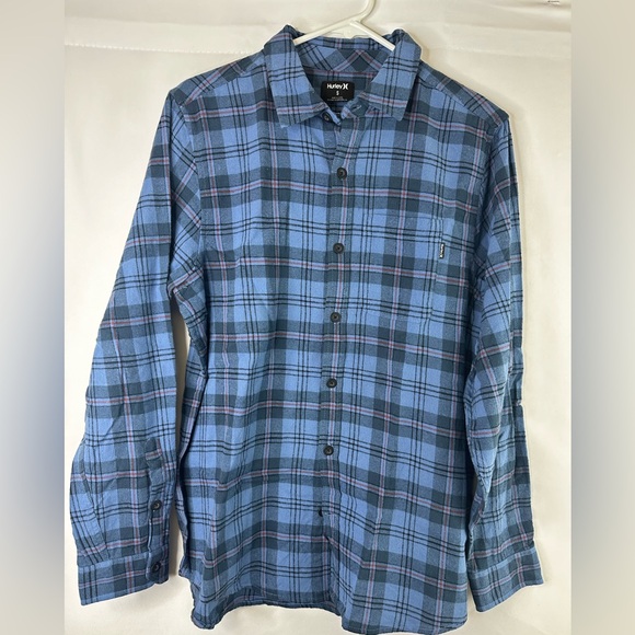 Hurley Men’s Thunderberry Portland Button Down Long Sleeves Shirt Plaid NWT - Picture 1 of 13